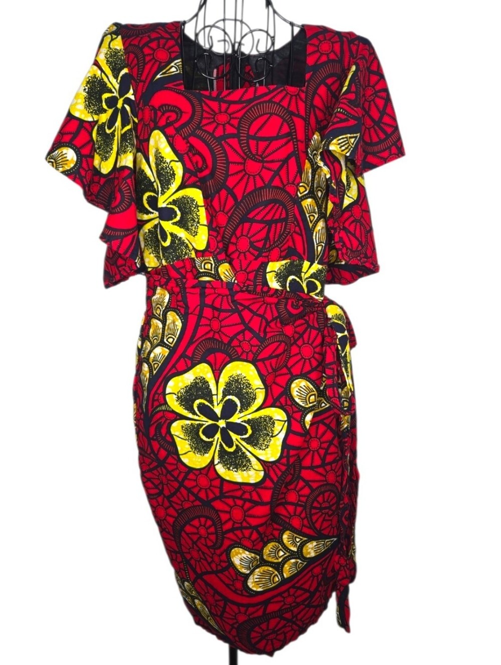 Custom Handmade Ankara African Wax Print Dress S/M